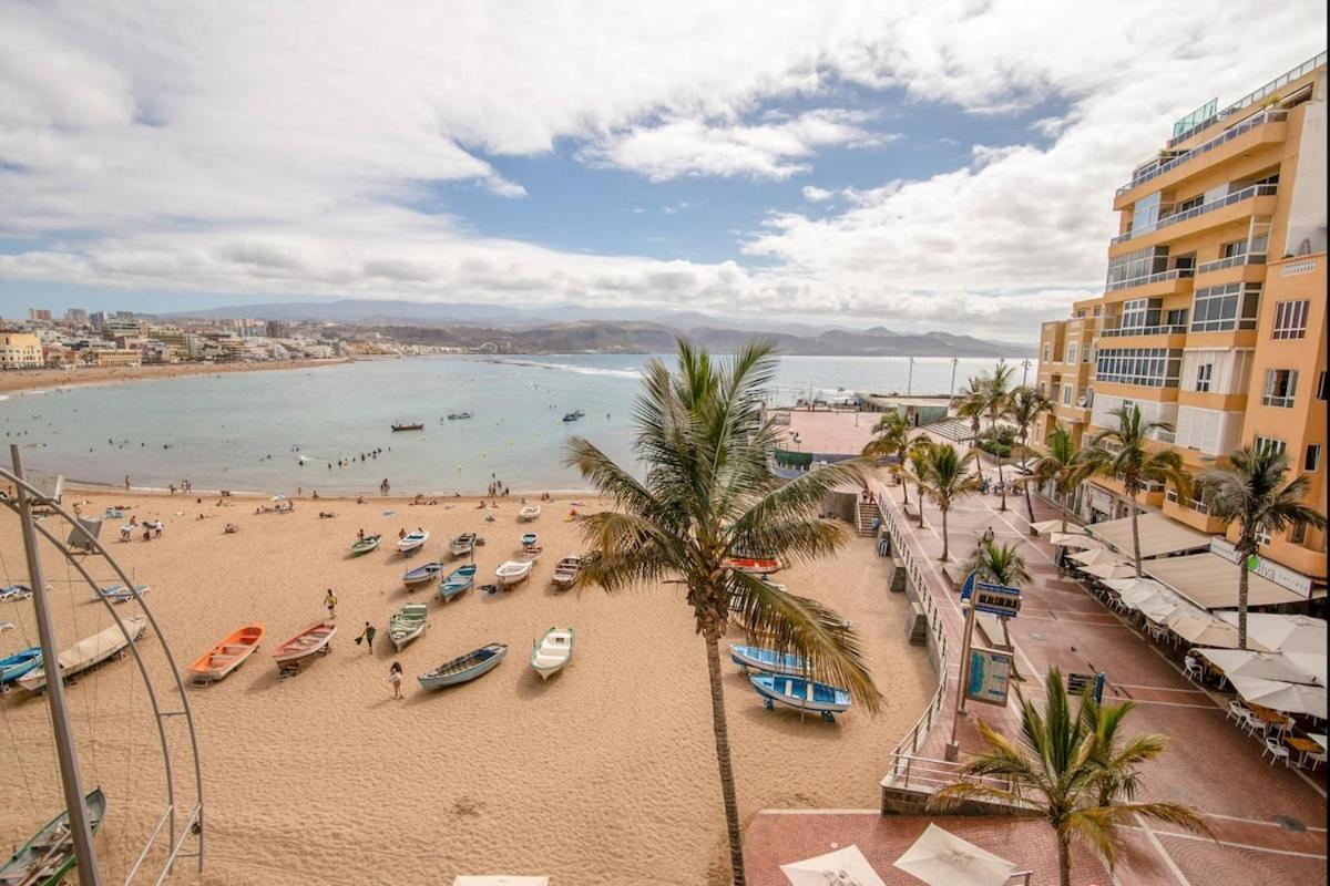 En Primera Linea De La Playa De Las Canteras Vista Al Mar Las Palmas de Gran Canaria Zewnętrze zdjęcie